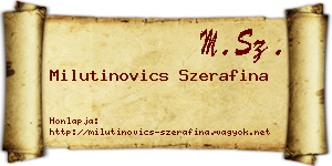 Milutinovics Szerafina névjegykártya